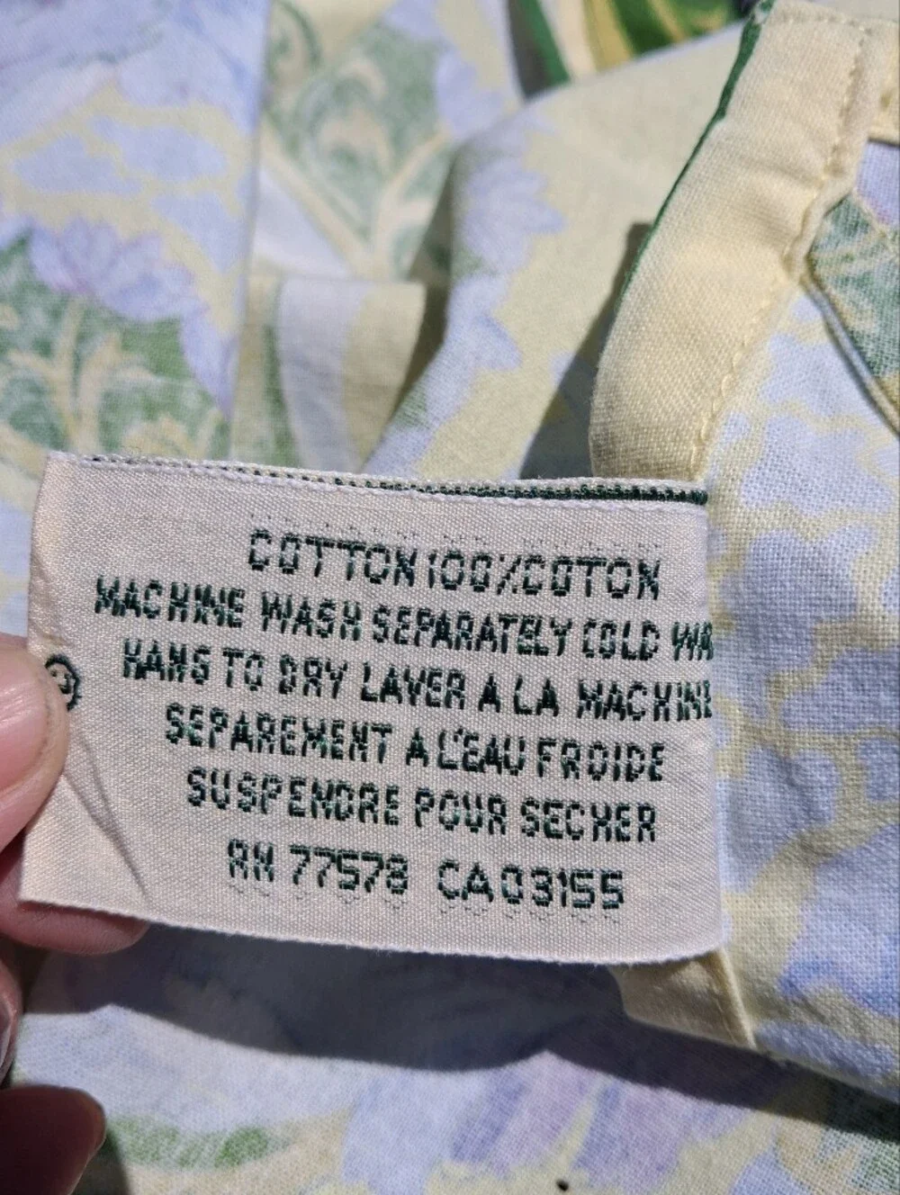 April Cornell Cotton Cottagecore Yellow/blue Floral Table Cloth 55x52